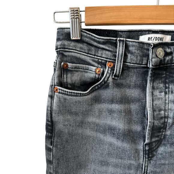 Re/Done 90s High-Rise Ankle Crop Jeans in silver fade Size 25 - Picture 6 of 16